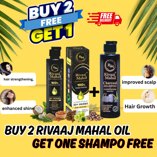 OFFER BUY 2 RIVAAJ MAHAL OIL GET ONE FREE SHAMPO